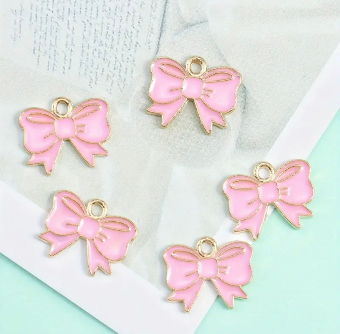 Pink Bow Charms