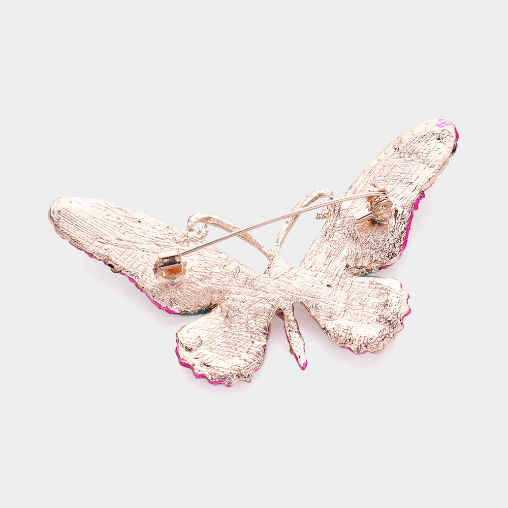 Butterfly Rhinestone Pave Brooch