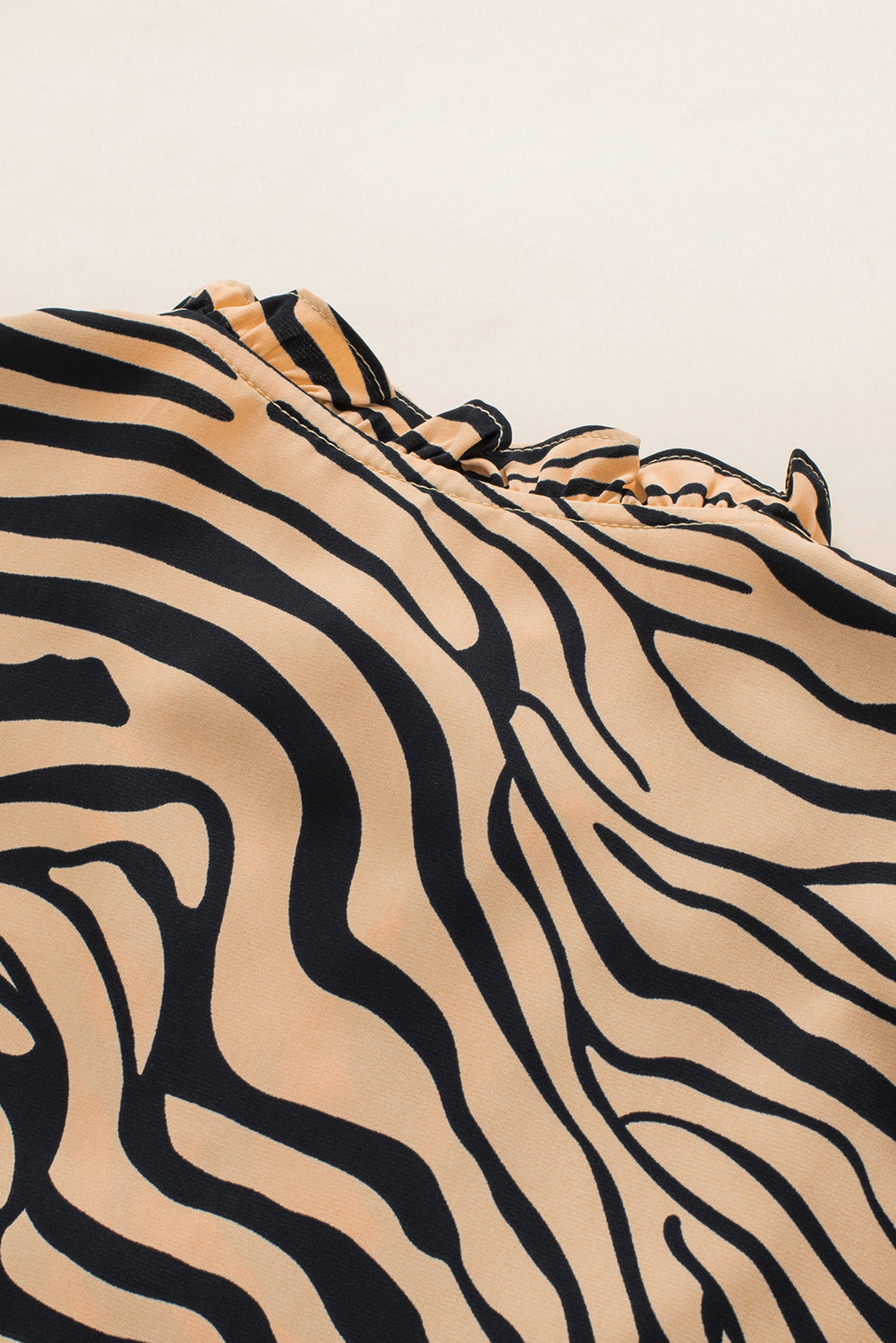 Brown Zebra Print Ruffled Tiered Dress