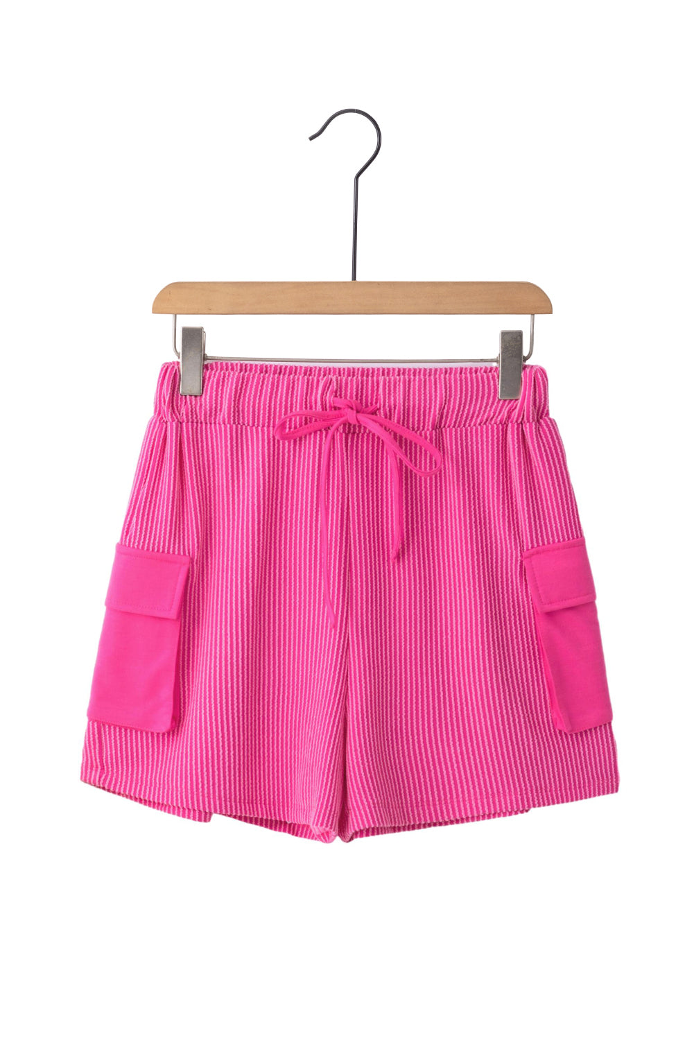 Bright Pink Cargo Pocket Wide-leg Shorts